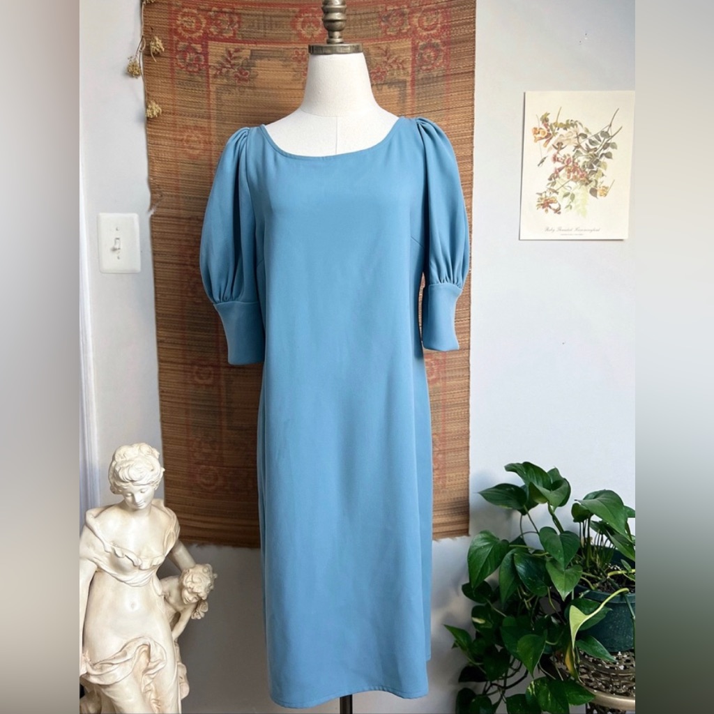 Yeohlee Cornflower Blue Puff Sleeve Dress Medium
